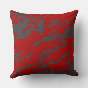 Coussin Rouge et gris abstrait