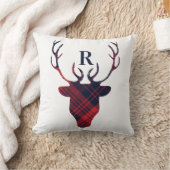 Coussin Rouge et Noël de monogramme de tête de renne de (Couverture)