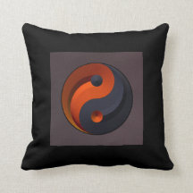 Coussin rouge et noir de Yin Yang !