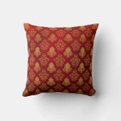 Coussin rouge et or damassé (Verso)