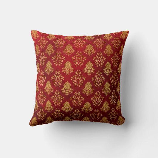 Coussin rouge et or damassé (Verso)
