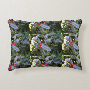 Coussin Rouge Et Vert Holly