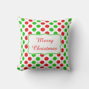 Coussin Rouge et vert Polka Dot Motif Noël