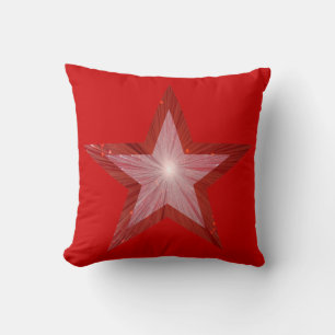 Coussin rouge étoile imprimé carré rouge
