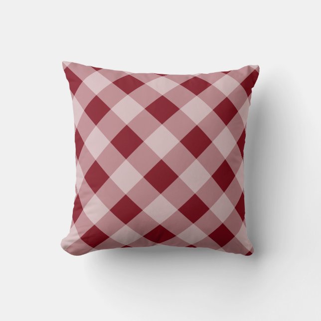 Coussin rouge foncé En vichy (Recto)