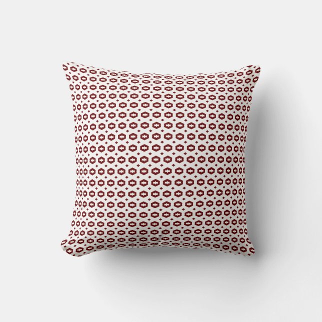Coussin Rouge foncé et blanc : Geometriana (Recto)