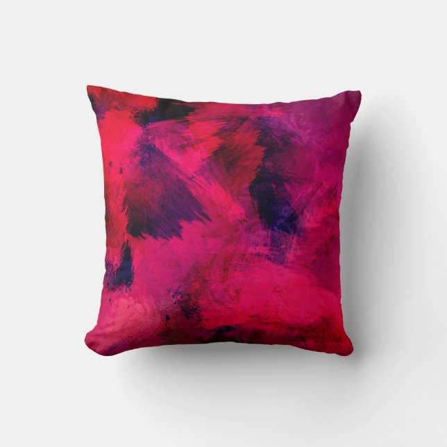 Coussin Rouge foncé et violet Gras & Abstrait moderne (Recto)