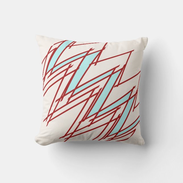 Coussin Rouge foncé Squiggle Aqua Lightke Design (Recto)