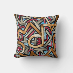 Coussin Rouge géométrique gris de Mocha