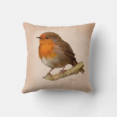 Coussin Rouge-gorge sur une branche (Verso)