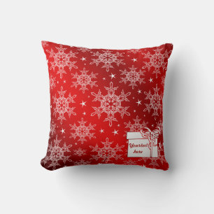 Coussin rouge, lumineux, étoile, tissu, ornement, moderne,