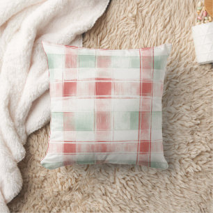Coussin Rouge Menthe Poivre de Menthe Mocha Rayures à Carr