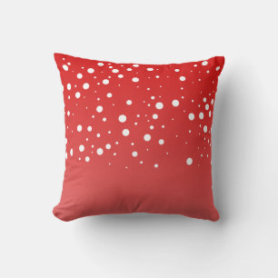 Coussin rouge neige