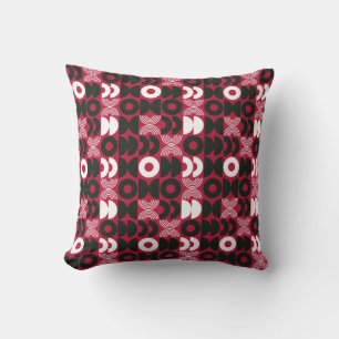Coussin Rouge Noël Géométrique Moderne