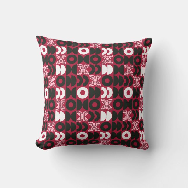 Coussin Rouge Noël Géométrique Moderne  (Recto)