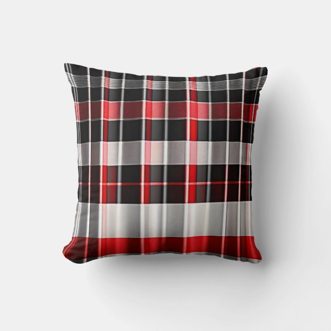 Coussin Rouge Noir Abstrait Plaid Collection populaire (Recto)