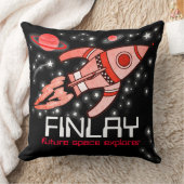 Coussin rouge noir de l'explorateur d'espace de fu (Couverture)