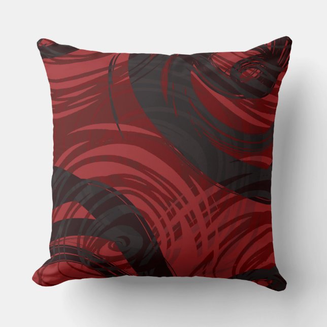 Coussin ROUGE NOIR DESIGN SPIRAL DESIGN Retro Jeu d'oreill (Recto)