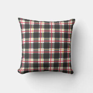 Coussin rouge noir et or