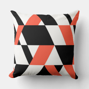 Coussin Rouge-noir, moderne, tendance, conception géométri