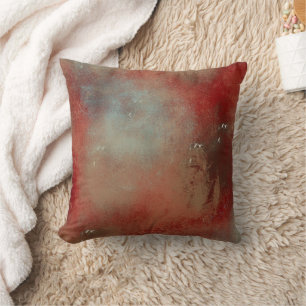 Coussin Rouge or bleu Abstrait Art contemporain