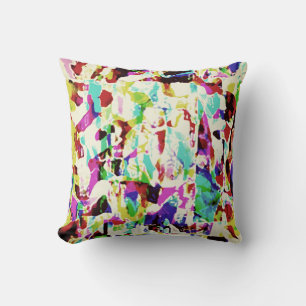 Coussin Rouge or rose Turquoise Paint Splashes Medley Desi