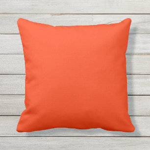 Coussin rouge orange extérieur solide