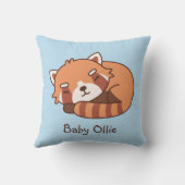 Coussin Rouge Panda Bébé Décor Poussette Jeter P (Verso)