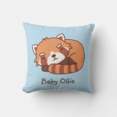 Coussin Rouge Panda Bébé Décor Poussette Jeter P (Recto)