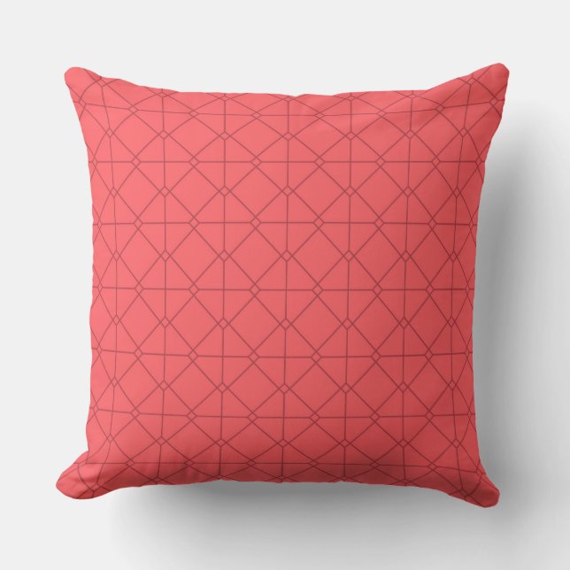 Coussin Rouge pastel, cool, tendance, illustration décorat (Recto)