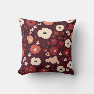 Coussin rouge profond avec conception de grappes f