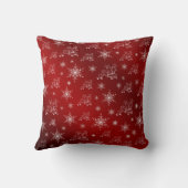 Coussin rouge, rennes, étoile, étoiles, flocon de neige, n (Verso)
