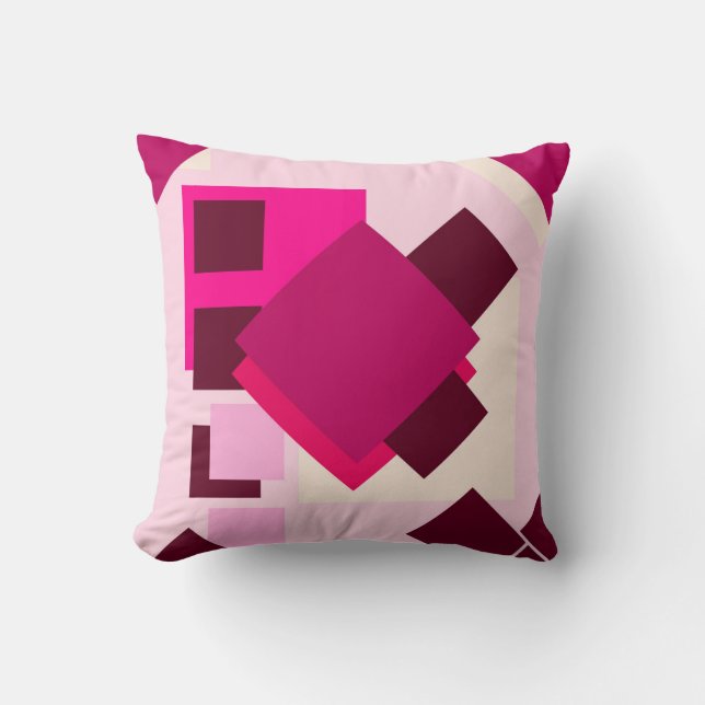 Coussin rouge rose Abstrait (Recto)