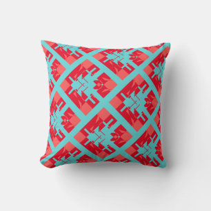 Coussin Rouge Shades Dark Aqua Diagonal Carrelage