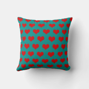 Coussin Rouge Vert Mignon Cosy Moderne Romantique Chic Cœu