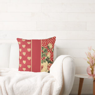 Coussin Rouge Vintage Shabby Chic