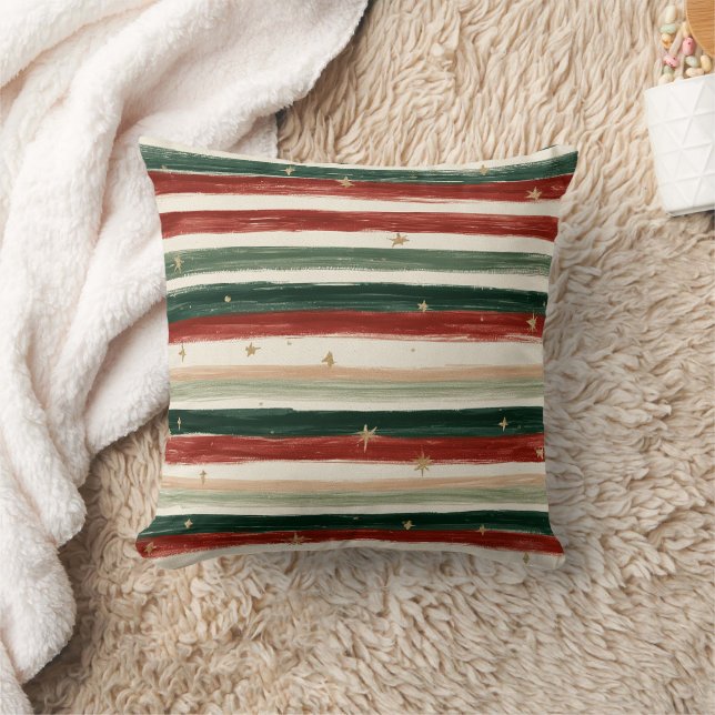 Coussin Rouges Vertes Or Bandes Étoiles (Couverture)