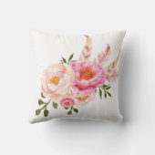 Coussin Rougissent le décor rose de crèche de monogramme (Verso)