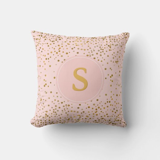 Coussin Rougissent les initiales roses de monogramme des (Recto)