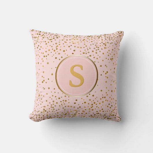 Coussin Rougissent l'initiale rose de monogramme des (Recto)