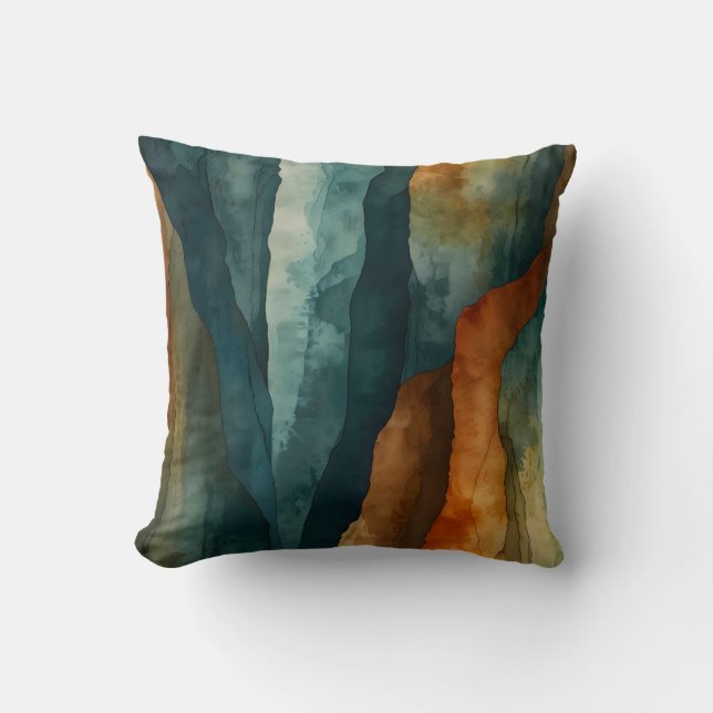 Coussin Rouille et Turquoise (Recto)