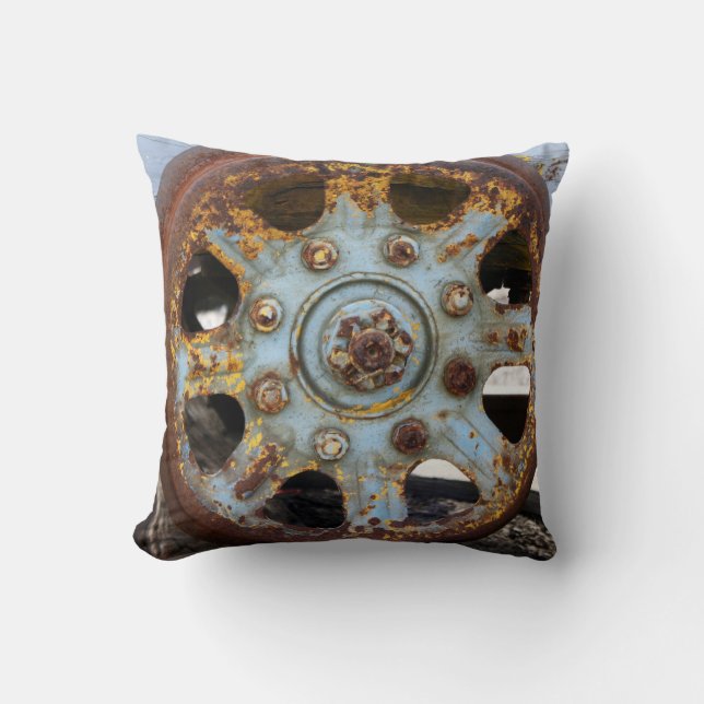 Coussin Rouille industrielle : Rais, photographie (Recto)