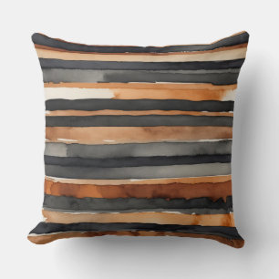 Coussin Rouille noire et rayures de charbon