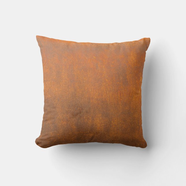 Coussin Rouille noire, texture métallique gros plan. (Recto)