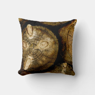 Coussin Roulage de rondins rustique