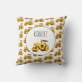 Coussin Rouleau Compresseur Camion de Construction Nom du  (Verso)