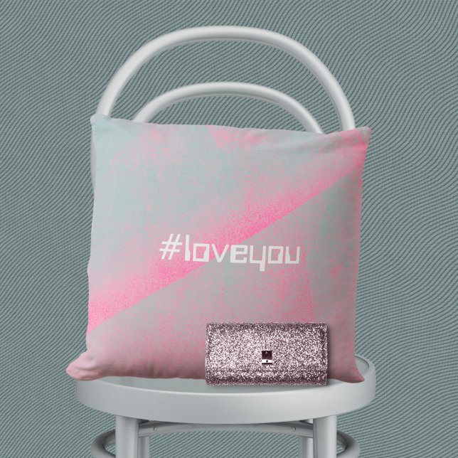 Coussin Rouleau en mousse Hashtag #Amour Vous Rose Moderne (Créateur téléchargé)