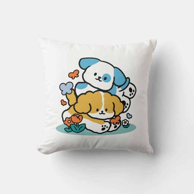 Coussin Rouler En Mai Comme De Joyeux Pups - Mignonne Chie (Recto)