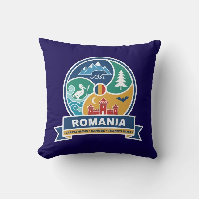 Coussin Roumanie Carpates Danube Transylvanie (Recto)