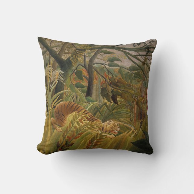 Coussin Rousseau Jungle Tropical Tiger Art (Recto)